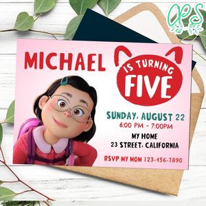 Mei Lee Turning Red Invitation Customizable Template to Print at Home Instant Download