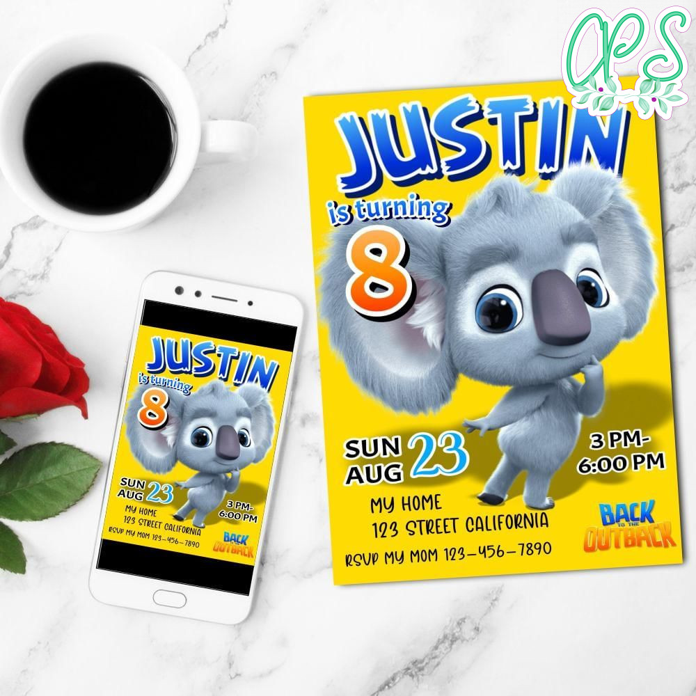 Back To The Outback Mobile Invite Customizable Template Instant Download