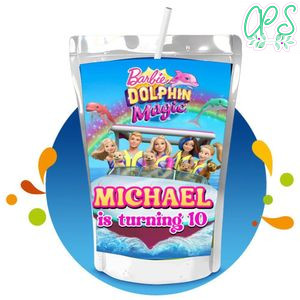 Barbie Dolphin Magic Capri Sun Birthday Labels Digital File Printable Instant Download
