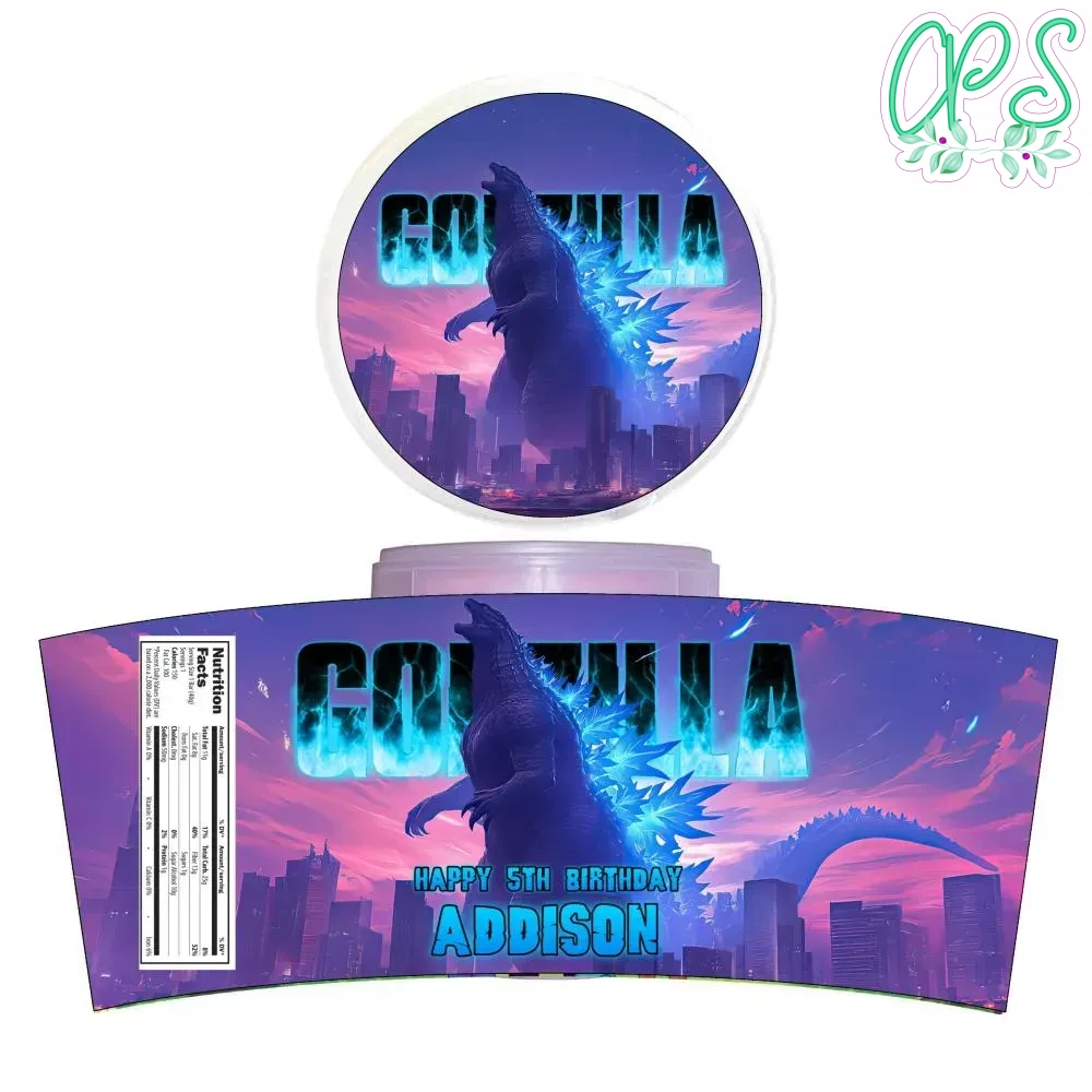 Godzilla Cotton Candy Label Template | CustomPartyShirts