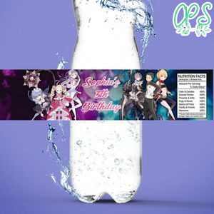 Re:Zero Birthday Water Bottle Label Template to Print at Home Instant Download