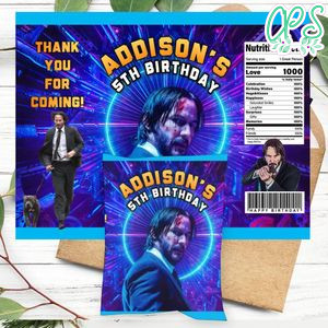 John wick Birthday Party Chip Bag Digital File Printable Instant Download