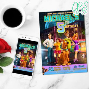 Scooby Doo Birthday Flyer Customizable Template to Print at Home Instant Download