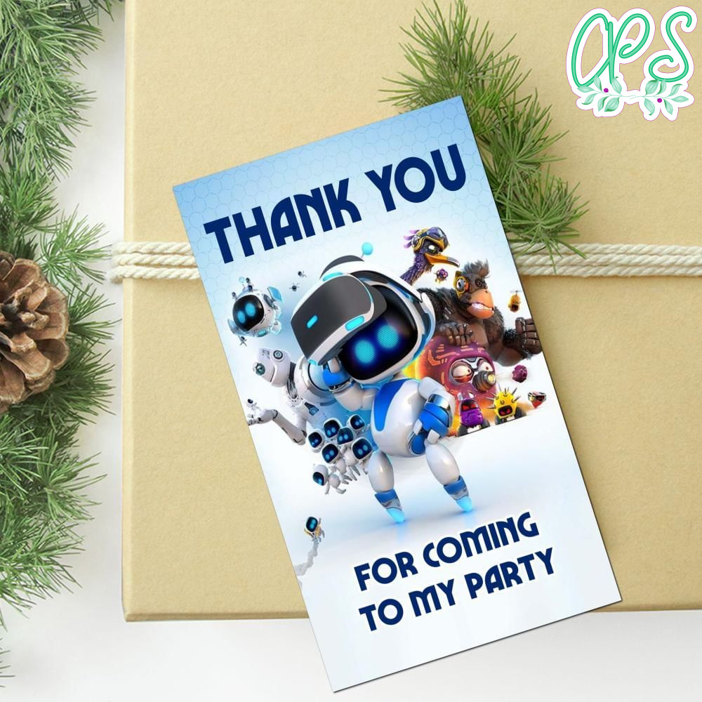 Astro Bot Thank You Tag Customizable Template To Print At Home Instant Download
