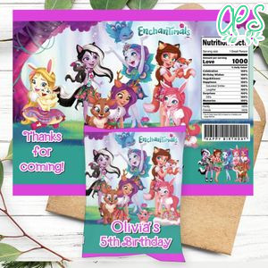 Enchantimals Birthday Party Chip Bag Digital File Printable Instant Download