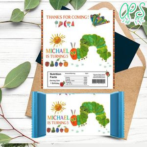 Hungry Caterpillar Label Candy Bar Label Customizable Template Instant Download