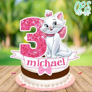 Marie Kitten Birthday Cake Topper Template Printable Instant Download