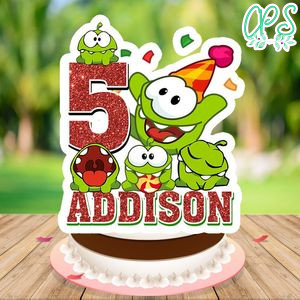 Om nom Cake Topper Template Printable Instant Download