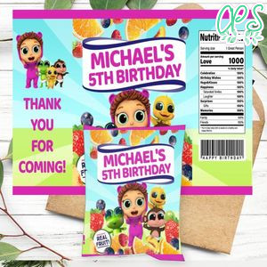 Baby Joy Joy Birthday Party Fruit Snack Bag Digital File Printable Instant Download