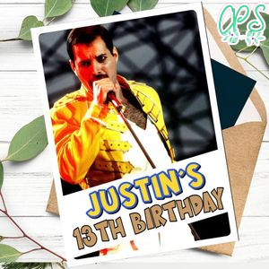 Freddie Mercury Queen Personalized Birthday Card