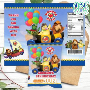 Wonder Pets Birthday Honey Buns Snack Bag Label Customizable Instant Download