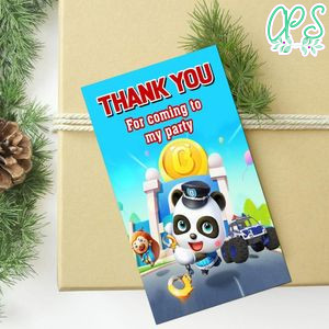 Babybus Police Thank You Tag Customizable Template To Print At Home Instant Download