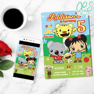 Ni hao kai lan Invitation Customizable Template to Print at Home Instant Download