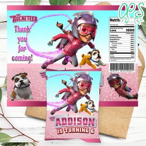 Rocketeer Birthday Party Chip Bag Digital File Printable Instant Download