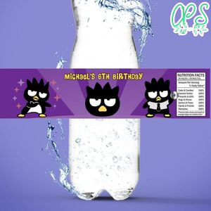 Badtz Maru Birthday Water Bottle Label Template to Print at Home Instant Download