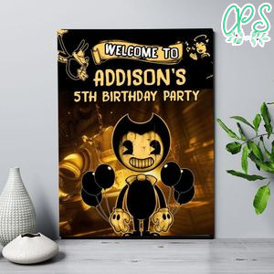Bendy And The Ink Machine Birthday Welcome Sign Digital File Printable Instant Download