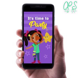 Nina's World Birthday Video Invitation Digital Template Customizable Instant Download