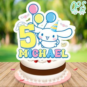 Cinnamoroll Birthday Cake Topper Template Printable Instant Download