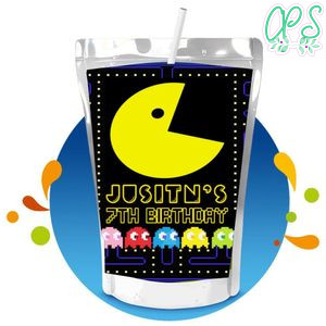 Pacman Capri Sun Birthday Labels Digital File Printable Instant Download
