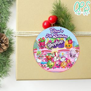 Shopkins Circle Sticker Template Customizable to Print at Home Instant Download