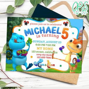 Cam & Leon Birthday Invitation Customizable Template to Print at Home Instant Download