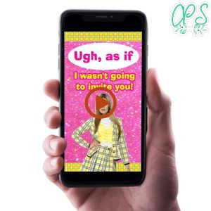 Clueless Birthday Video Invitation Digital Template Customizable Instant Download