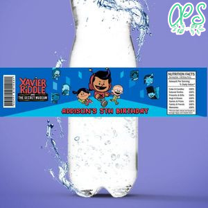 Xavier Riddle Bottle Label Birthday Water Bottle Label Template to Print at Home Instant Download