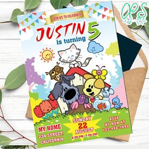 Woezel en Pip Invitation Customizable Template to Print at Home Instant Download