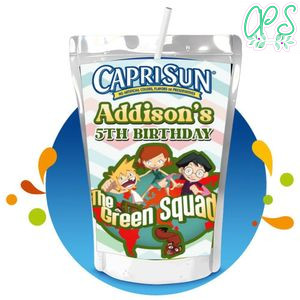 The green squad Capri Sun Birthday Labels Digital File Printable Instant Download