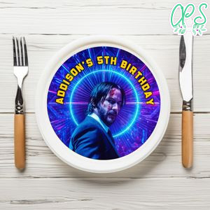 John Wick Birthday Plate Template Customizable To Print At Home Instant Download
