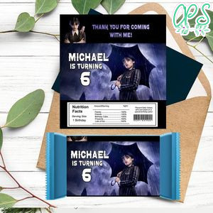 Wednesday Candy bar Label Customizable Template Instant Download