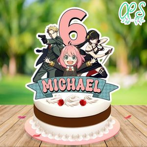 Spy family Birthday Cake Topper Template Printable Instant Download