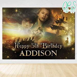 Peter Pan & Wendy Birthday Backdrop Digital File Template Instant Download