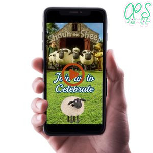 Shaun the Sheep Birthday Video Invitation Digital Template Customizable Instant Download