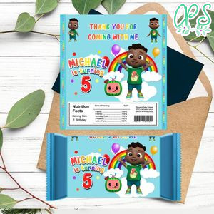 Cocomelon Cody Candy bar Label Customizable Template Instant Download