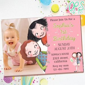 Ivy and bean Birthday Invitation with Photo Customizable Template to Print at Home Instant Download