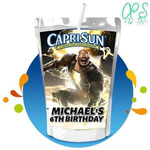 Black Adam Capri Sun Birthday Labels Digital File Printable Instant Download