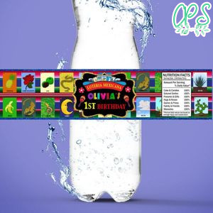 Loteria Birthday Water Bottle Label Template to Print at Home Instant Download