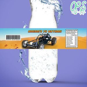 Sand rail Birthday Water Bottle Label Template to Print at Home Instant Download