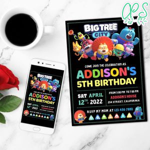 Big Tree City Mobile Invite Customizable Template Instant Download