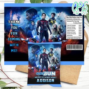 Ant Man And The Wasp Quantumania Birthday Honey Buns Snack Bag Label Customizable Instant Download