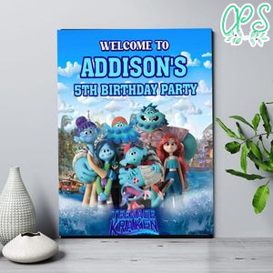 Teenage Kraken Birthday Welcome Sign Digital File Printable Instant Download