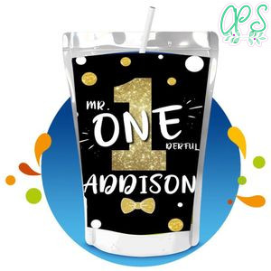 Mr Onederful Capri Sun Birthday Labels Digital File Printable Instant Download