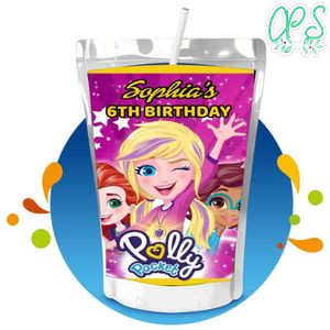 Polly pocket Capri Sun Birthday Label Digital File Printable Instant Download