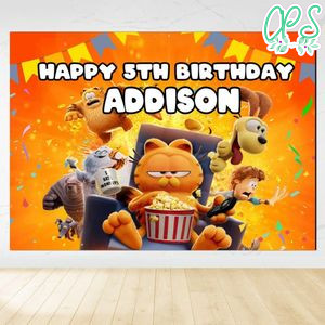 Garfield Birthday Backdrop Digital File Template Instant Download