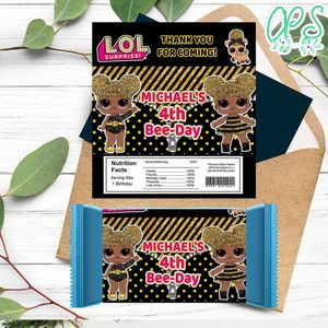 Queen Bee Lol Label Candy Bar Label Customizable Template Instant Download