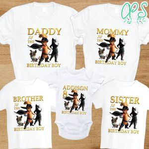 Puss in Boots Family Birthday T-Shirt