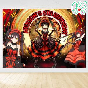 Kurumi Tokisaki Birthday Backdrop Digital File Template Instant Download
