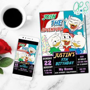 Ducktales Invitation Customizable Template to Print at Home Instant Download