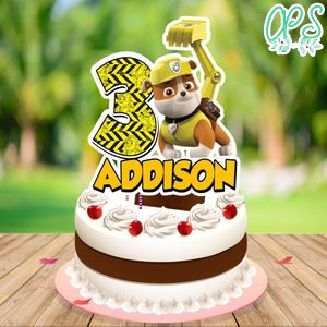 Rubble Paw Patrol Cake Topper Template Printable Instant Download
